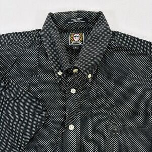 Cinch Mens Large Black Polka Dot Short Sleeve Button Down Western Shirt